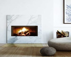 white fireplace surroundings
