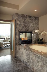 granite bathtub with surroundings